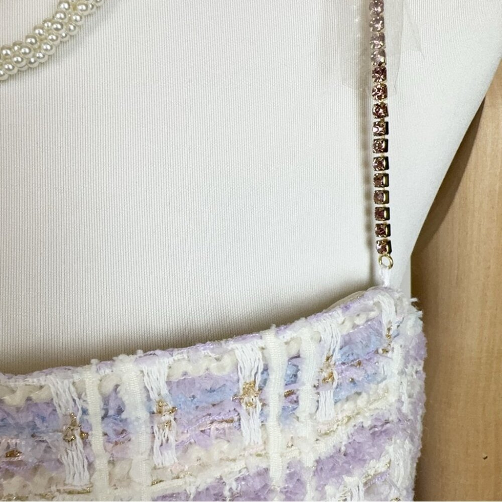 NWT House of Harlow 1960 Tweed Crop Top and Mini Skirt Set - Picture 11 of 12